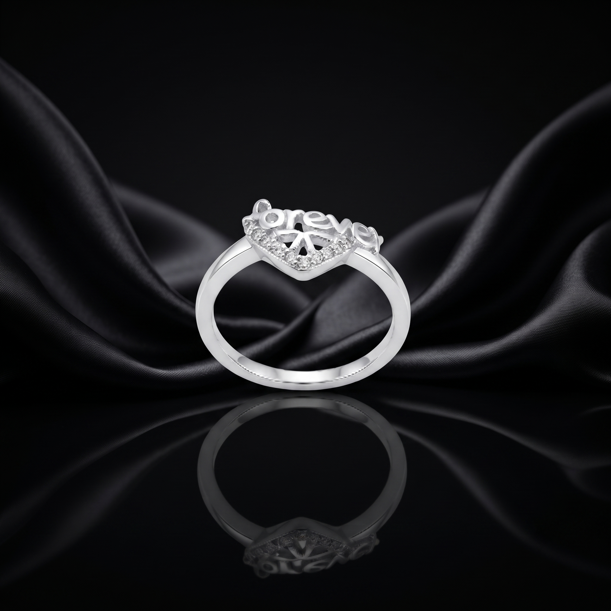 Silvme Chic Office 925 sterling silver ring for women — side profile