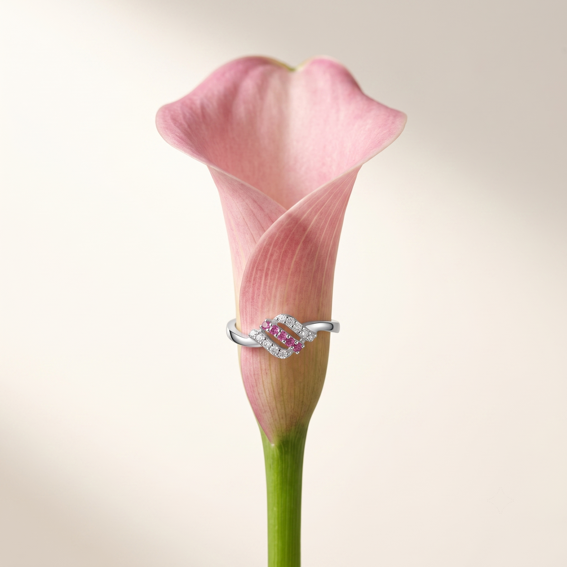 Silvme Dewdrop Bead Cluster 925 sterling silver ring for women — side profile