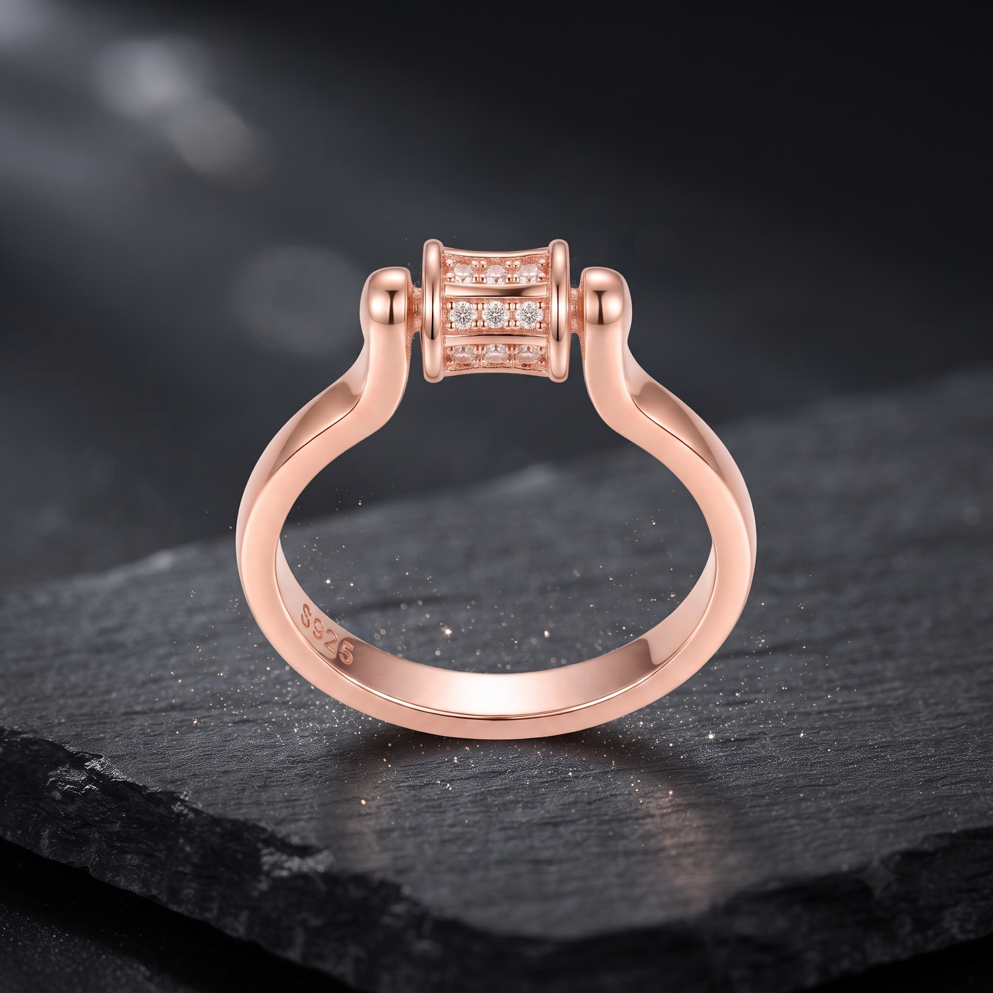 Silvme Chain Link Minimal 925 sterling silver ring for women — angled view (3)