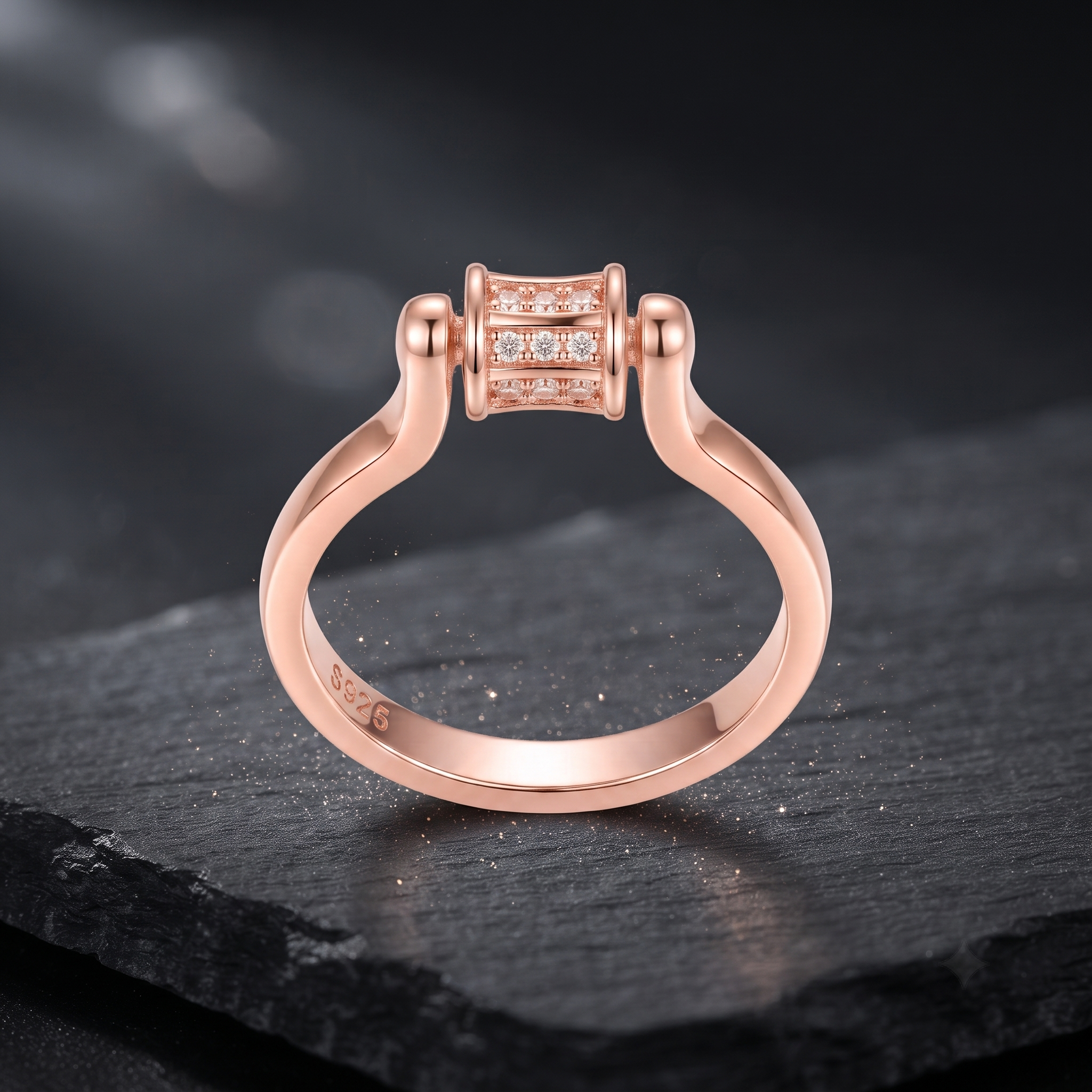 Silvme Pure 925 Sterling Silver Chain Link Minimal Band Ring angle view | Silvme 925 Sterling Silver Ring