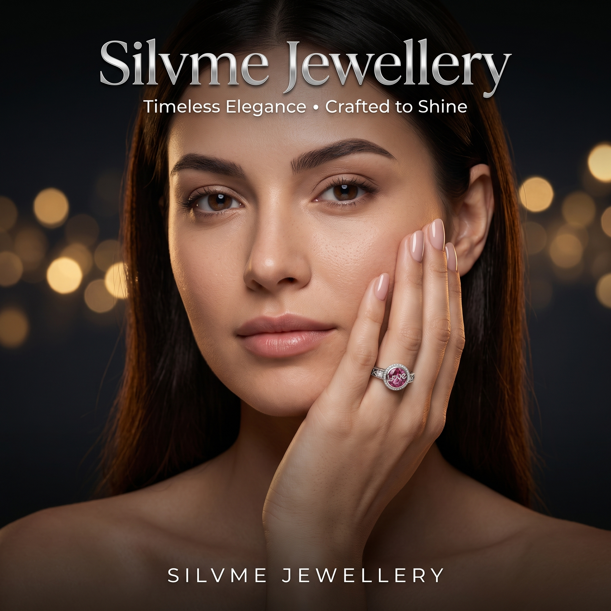 Silvme Rose Petal Statement 925 sterling silver ring for women — side profile