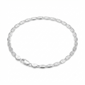 Silvme 925 sterling silver flat mariner link bracelet for men shaped into an oval on a white background