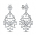 Stone-Set Fan Chandelier Drop Earrings, close-up detail