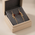 Silvme Pure 925 Sterling Silver Daisy Cluster Amber Tassel Drop Earrings — Front View