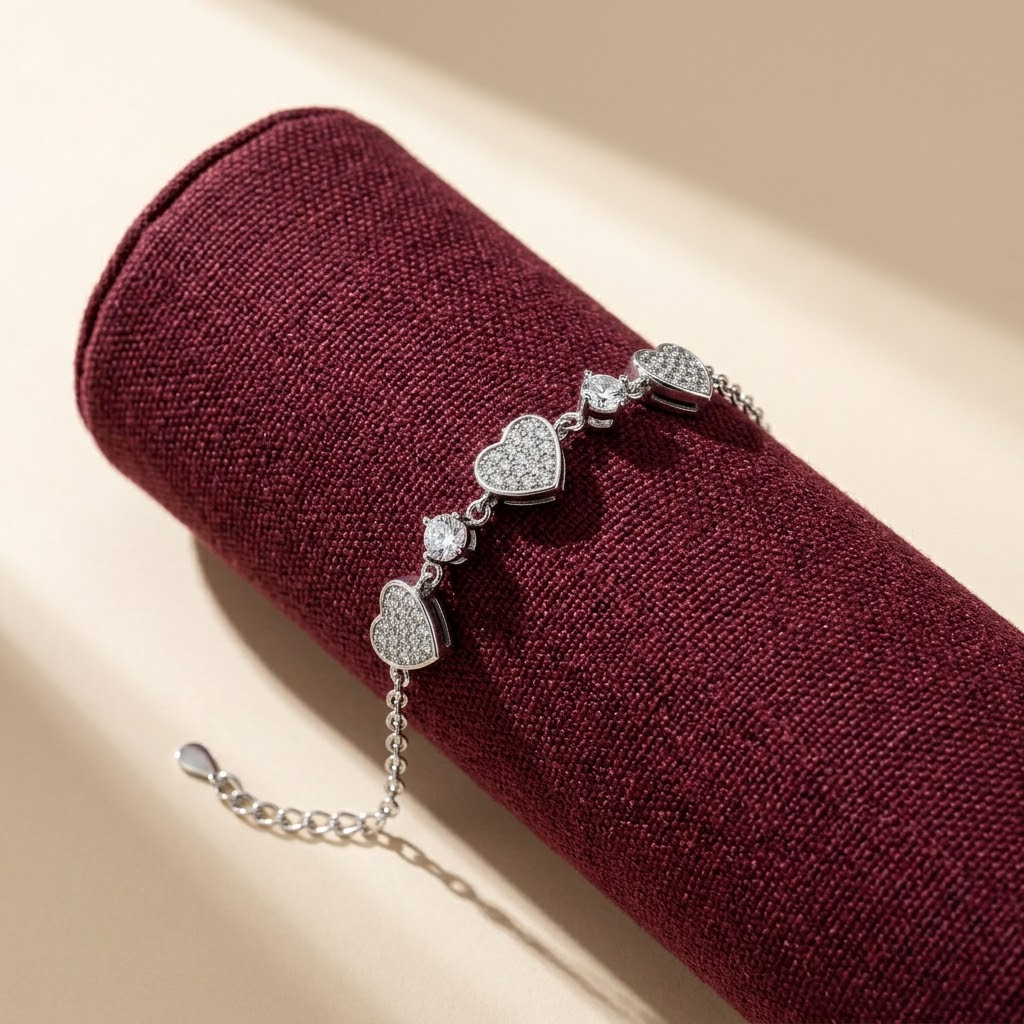 Smooth polished silver surface of the Silvme Wave Pattern Bracelet, premium 925 silver for women