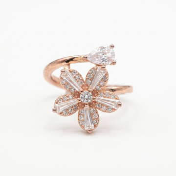 Silvme Star Motif 925 sterling silver ring for women — front view on white background