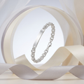 Link pattern and surface detail across the rope chain id bracelet by Silvme
