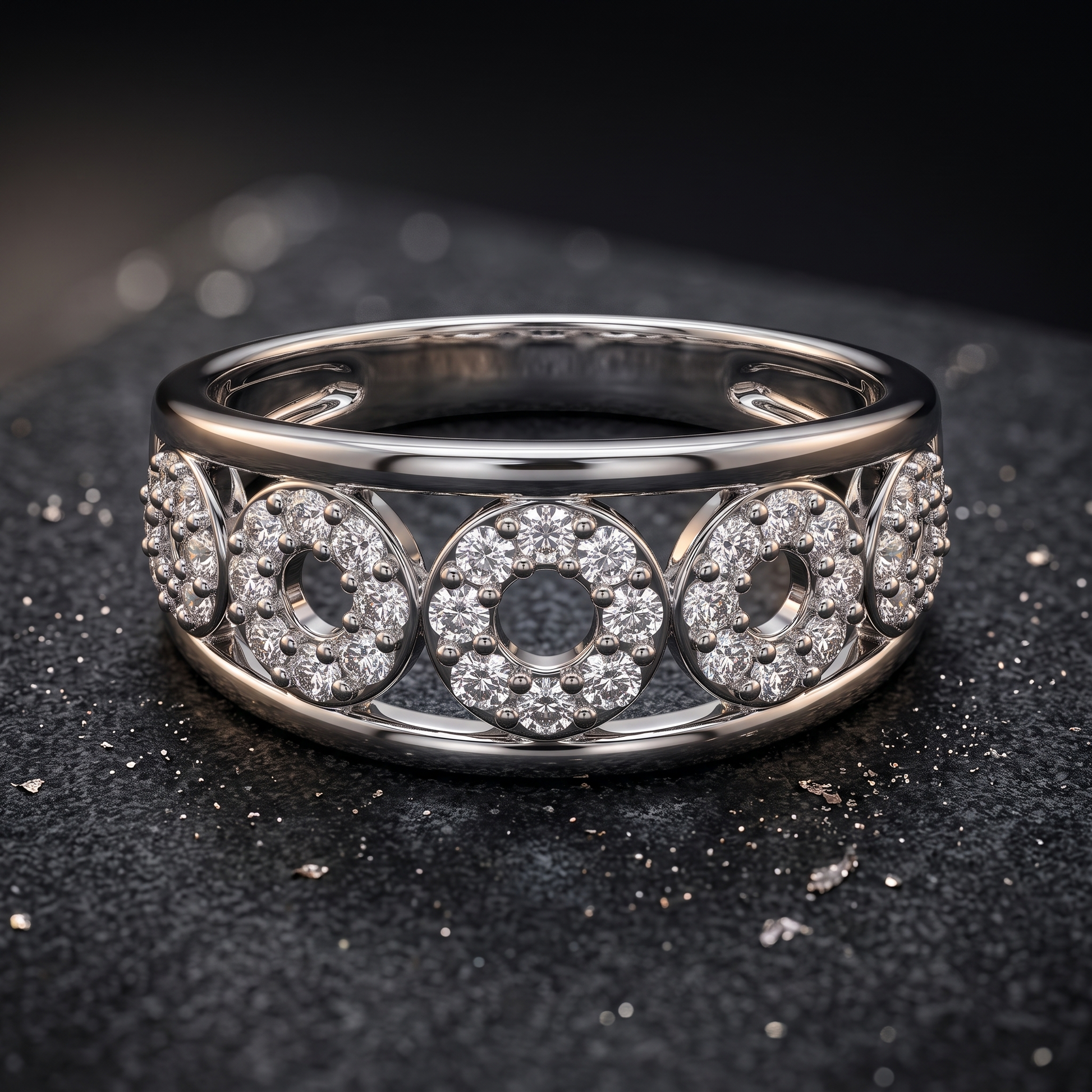 Silvme Floral Cluster 925 sterling silver ring for women — studio detail shot