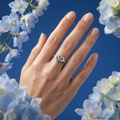 Silvme Romantic Couple 925 sterling silver ring for women — close-up detail