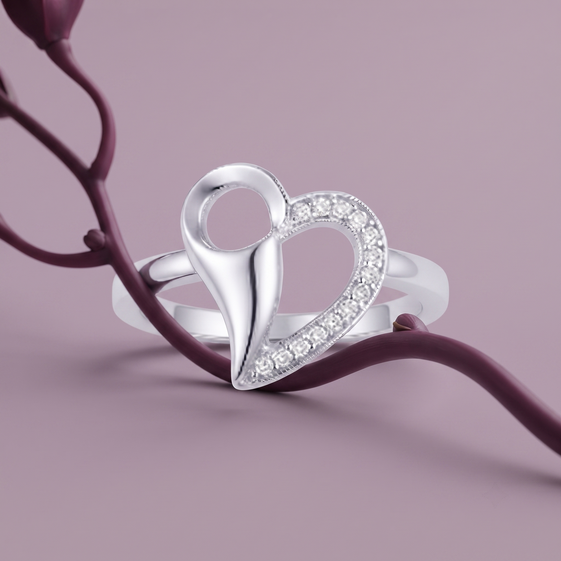 Silvme Ethnic Diwali 925 sterling silver ring for women — angled view