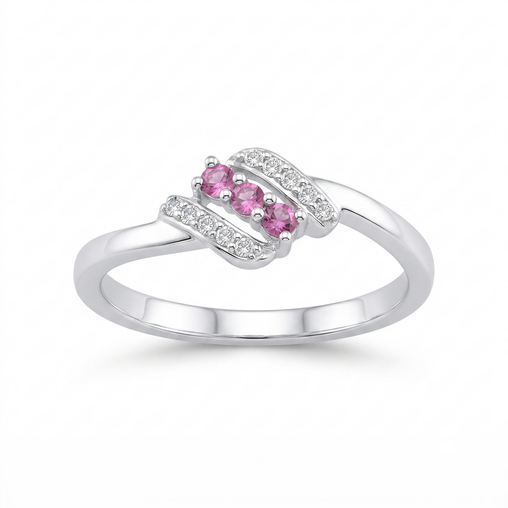 Silvme Dewdrop Bead Cluster 925 sterling silver ring for women — front view on white background