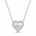 Silvme Moon Star Pendant Necklace in 925 sterling silver with cubic zirconia, jewellery for women