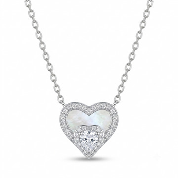 Silvme Moon Star Pendant Necklace in 925 sterling silver with cubic zirconia, jewellery for women