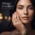 Silvme Tulip Flower Petal Bloom 925 sterling silver ring for women — angled view