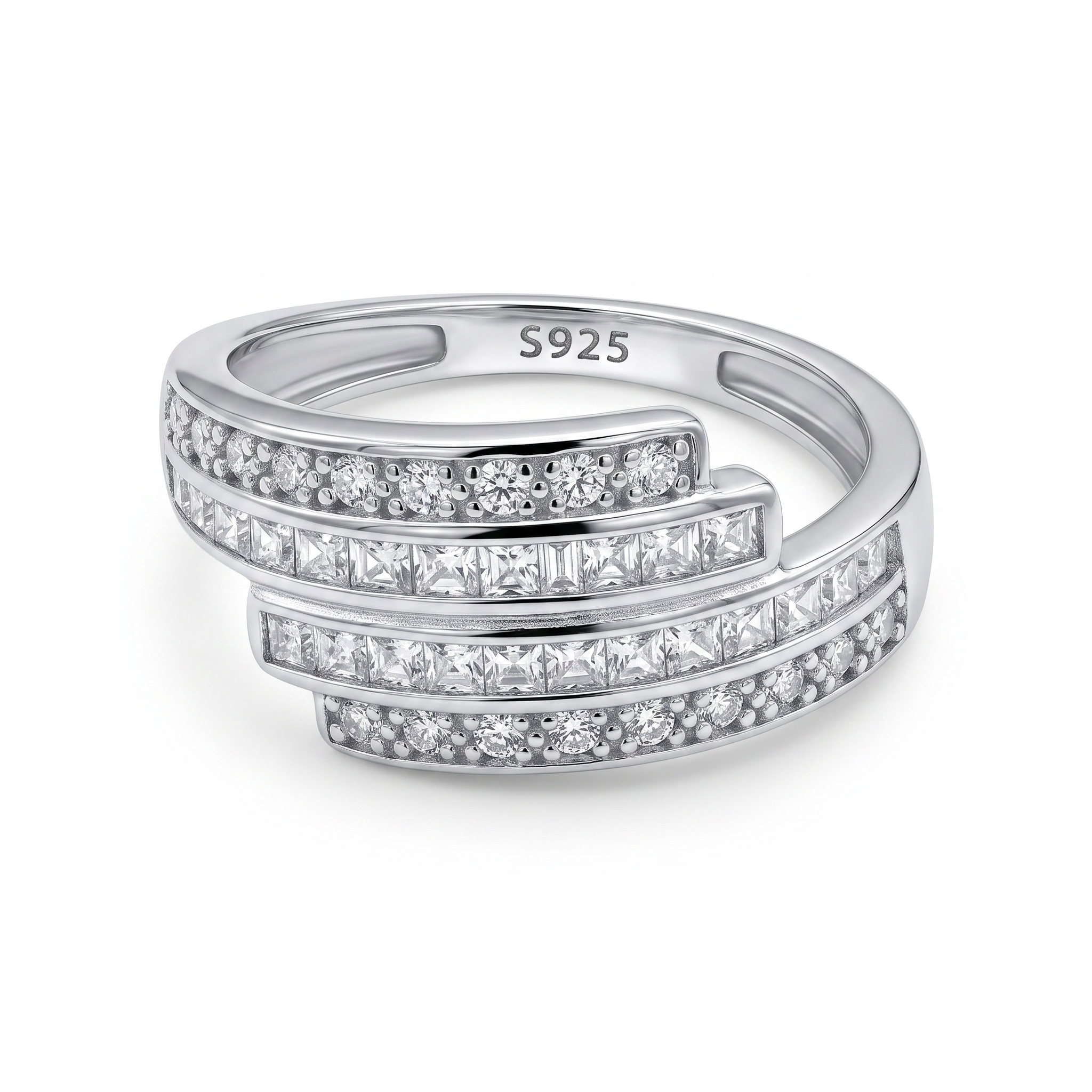Silvme Double Band Stacking Ring, crafted in 925 sterling silver for women, timeless everyday elegance