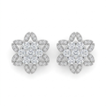 Snowflake Flower 925 silver stud earrings for women, gift for sister, shown as a matching pair