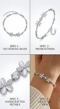 Silvme CZ Floral Bracelet in 925 sterling silver set with cubic zirconia, jewellery for women