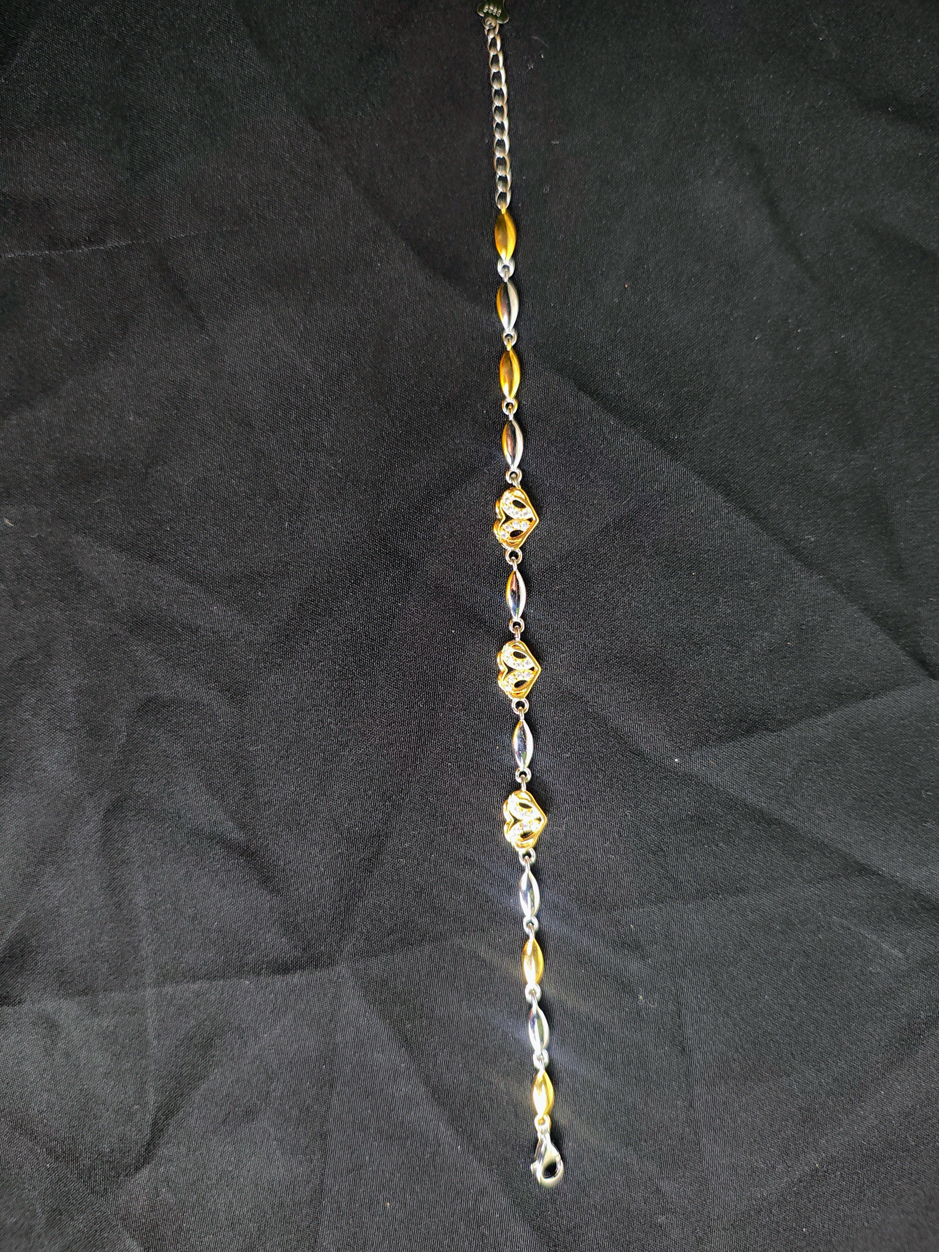 Ball chain 925 silver bracelet front view beads