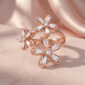 Silvme Geometric Pattern 925 sterling silver ring for women — worn on the finger