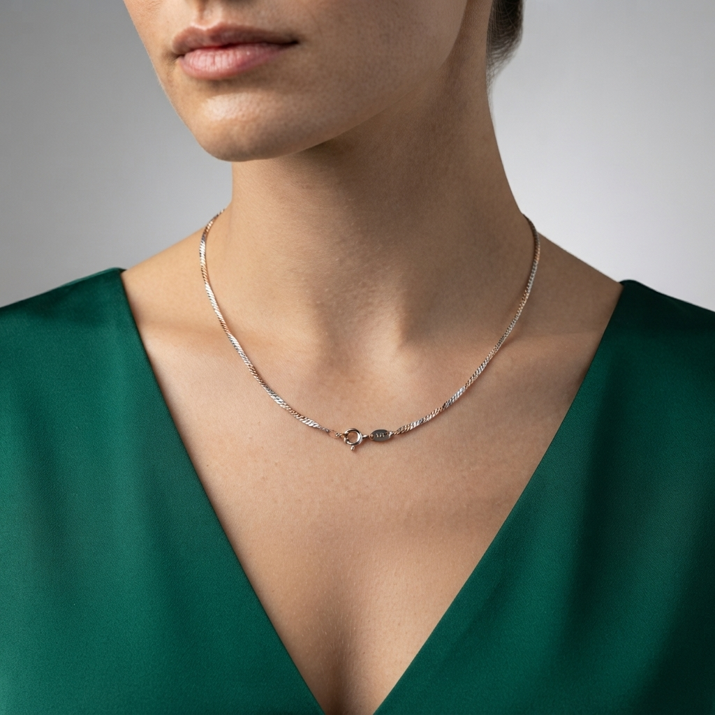 Sterling silver rhodium-plated chain by Silvme, made for women and men, close to 4.11 g in weight