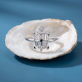 Lucky turtle ring for women in real 925 sterling silver, 92.5% pure, polished to a bright shine
