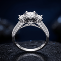 Silvme Textured 925 sterling silver ring for women — studio detail shot