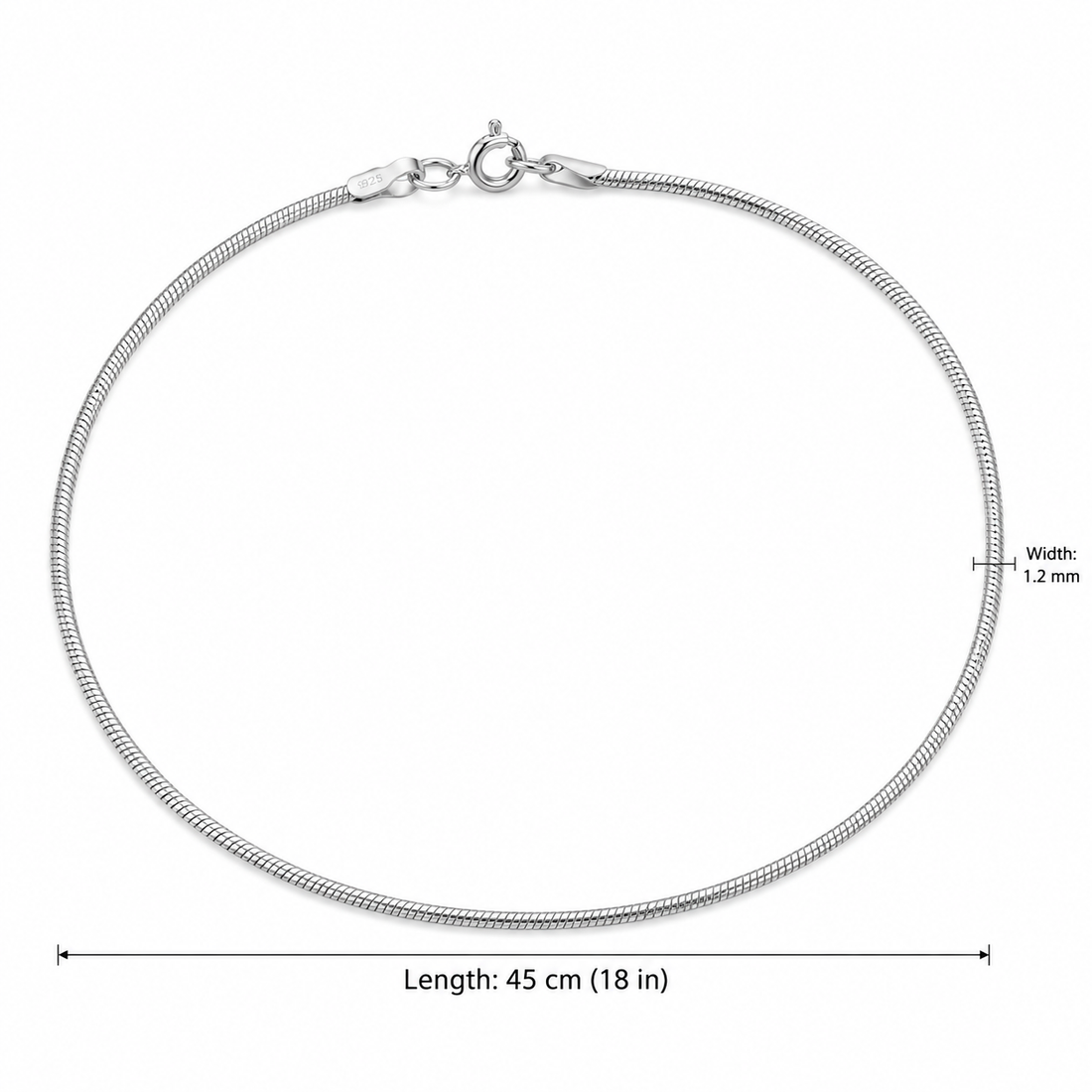Sterling silver rhodium-plated chain by Silvme, made for women and men, close to 3.59 g in weight
