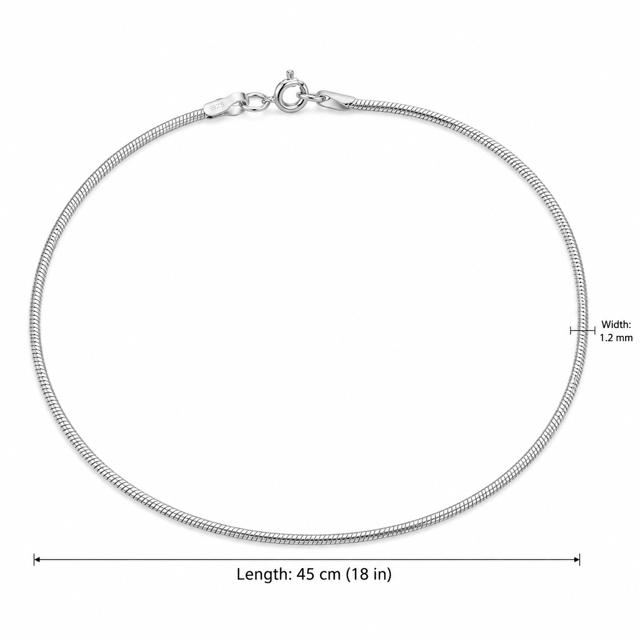 Sterling silver rhodium-plated chain by Silvme, made for women and men, close to 3.59 g in weight