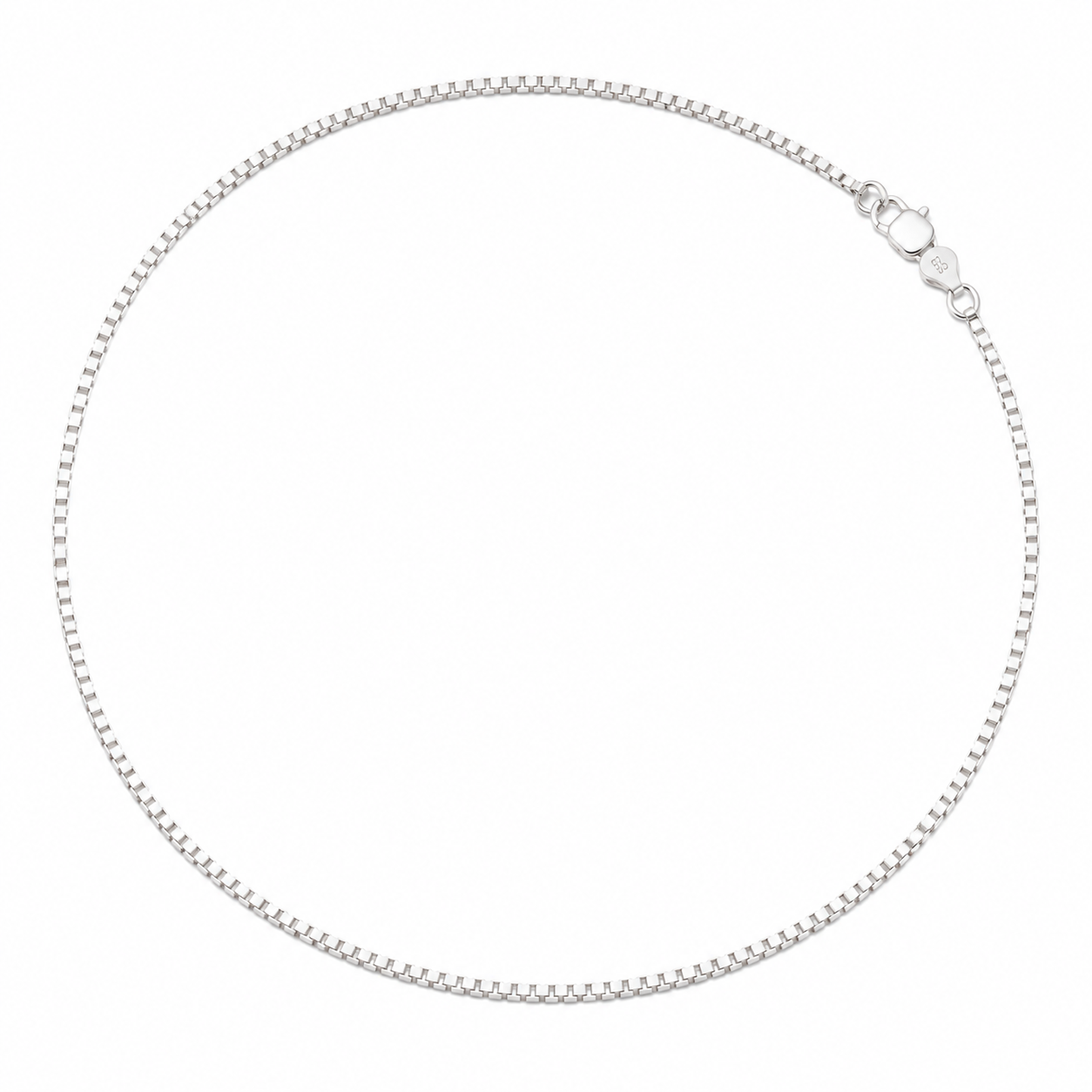 Silvme 925 silver box link neck chain, approx. 6.09 g, solid silver, not plated, sterling silver throughout