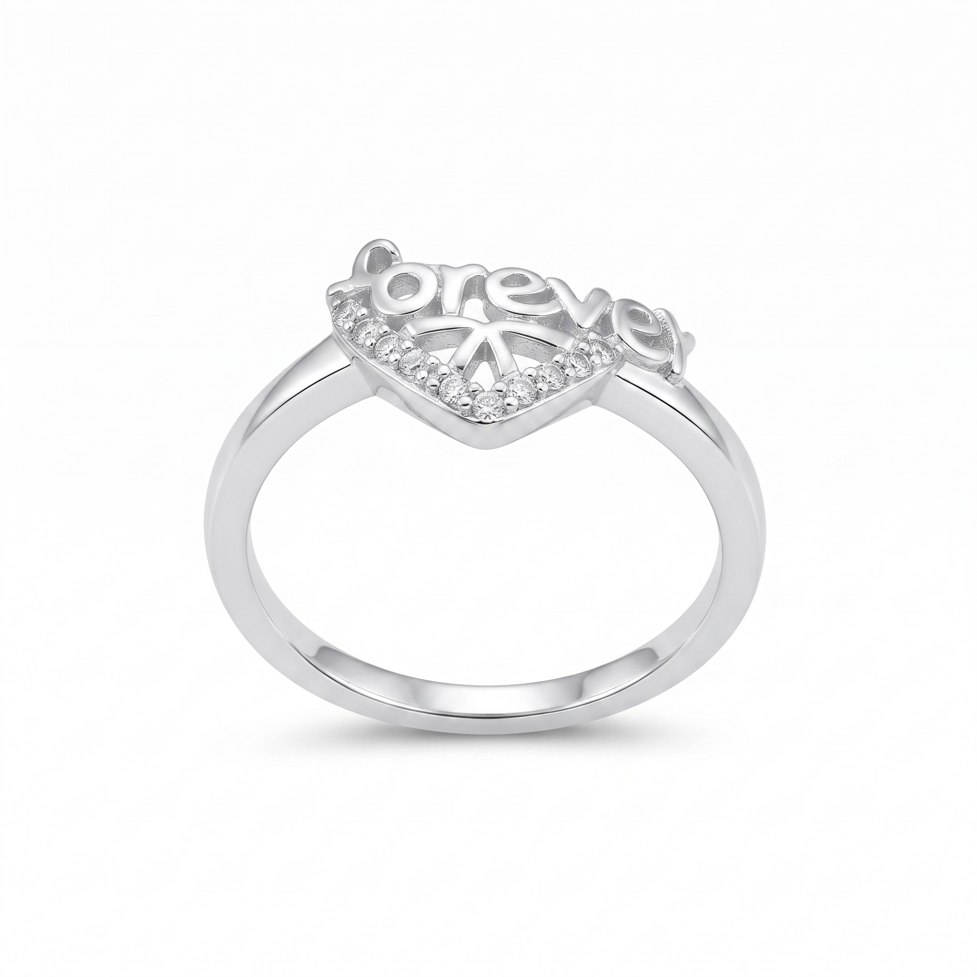 Silvme Chic Office 925 sterling silver ring for women — front view on white background