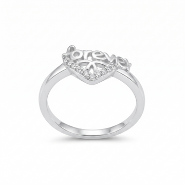 Silvme Chic Office 925 sterling silver ring for women — front view on white background