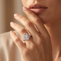 Silvme Sparkle-Cut 925 sterling silver ring for women — top view