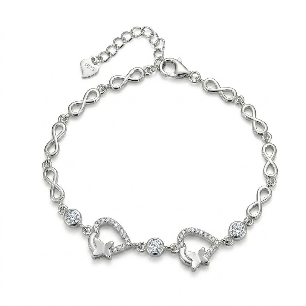 925 sterling silver Star Cluster Bracelet by Silvme, an elegant accessory for her, minimal modern styling