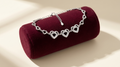 Silvme Heart Link Bracelet in 925 sterling silver with cubic zirconia, jewellery for women