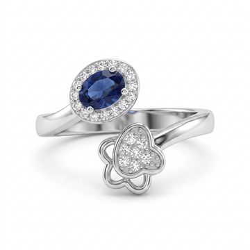 Silvme Wave 925 sterling silver ring for women — front view on white background