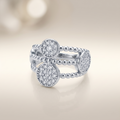 Silvme Stone-Set 925 sterling silver ring for women — angled view