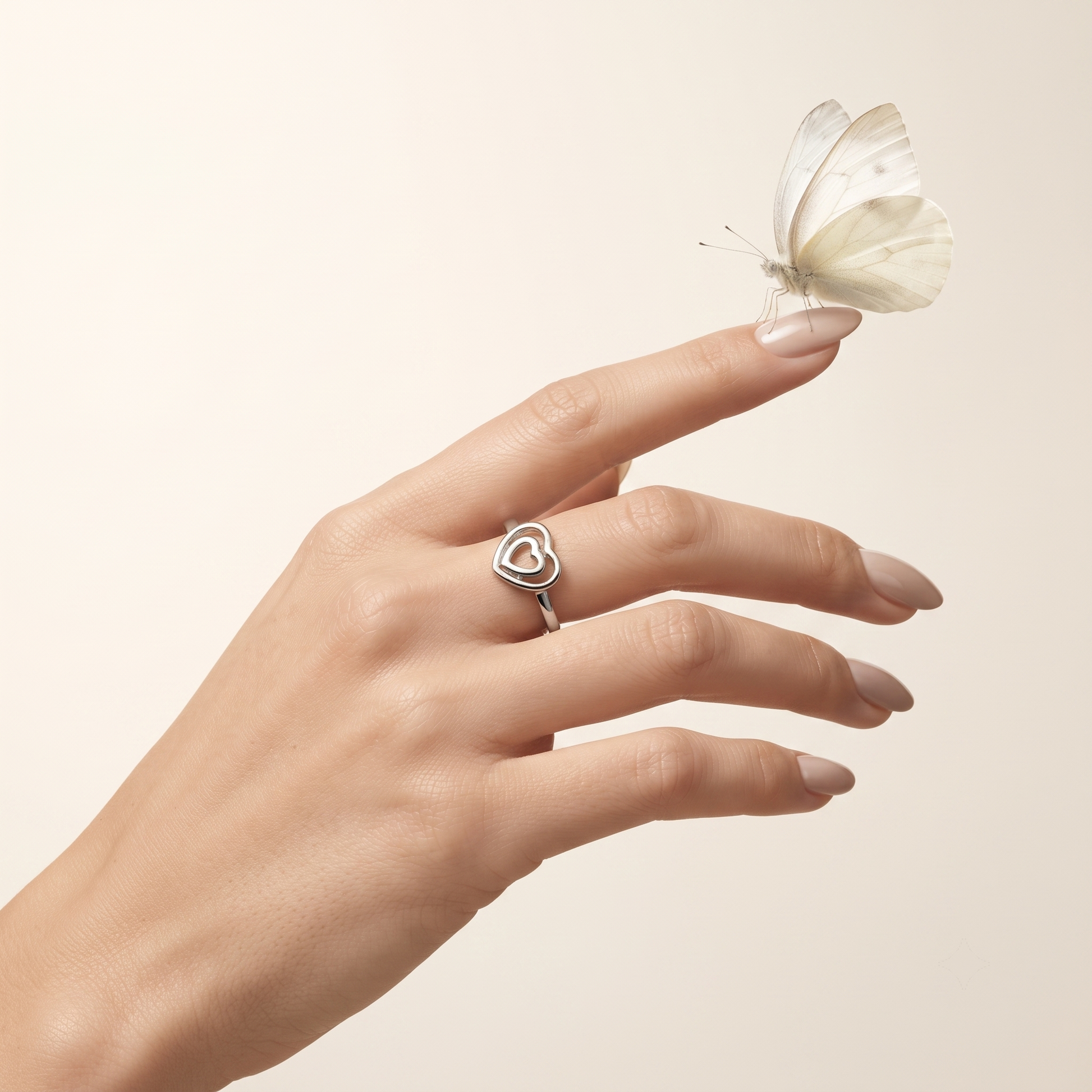 Silvme Promise 925 sterling silver ring for women — angled view