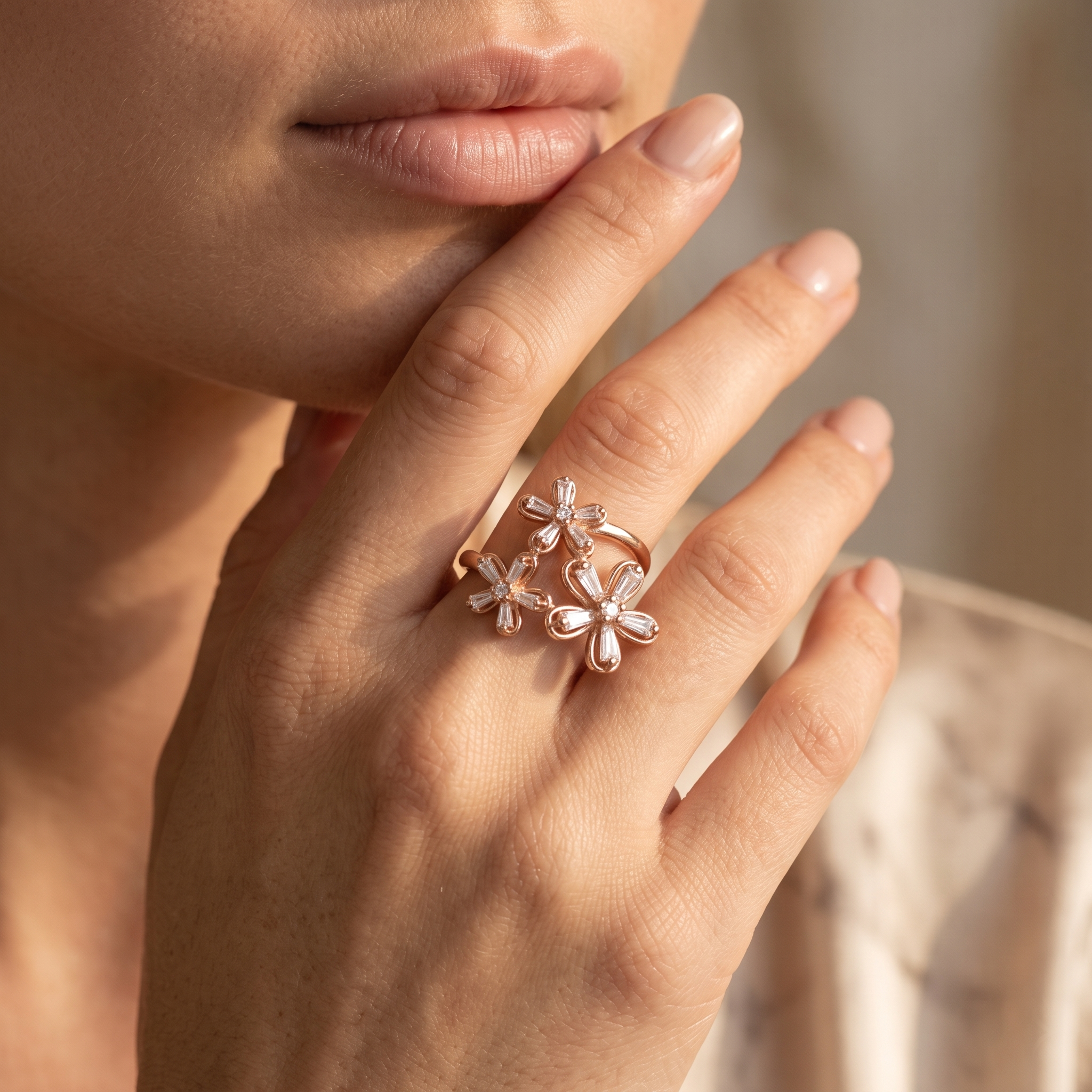 925 sterling silver Geometric Pattern Ring by Silvme, well suited as a birthday gift for women