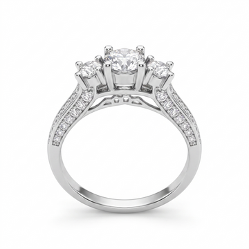 Silvme Textured 925 sterling silver ring for women — front view on white background