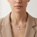Silvme Serene Pendant Necklace Peace Meditation Gift, minimal 925 silver jewellery for daily elegance