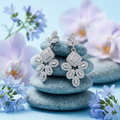 Baguette Stone-Set Chandelier Statement Earrings, additional product view 3