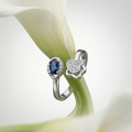 Silvme Wave 925 sterling silver ring for women — angled view