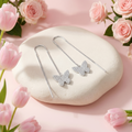 Stone-Set Butterfly Charm Threader Earrings, additional product view 10