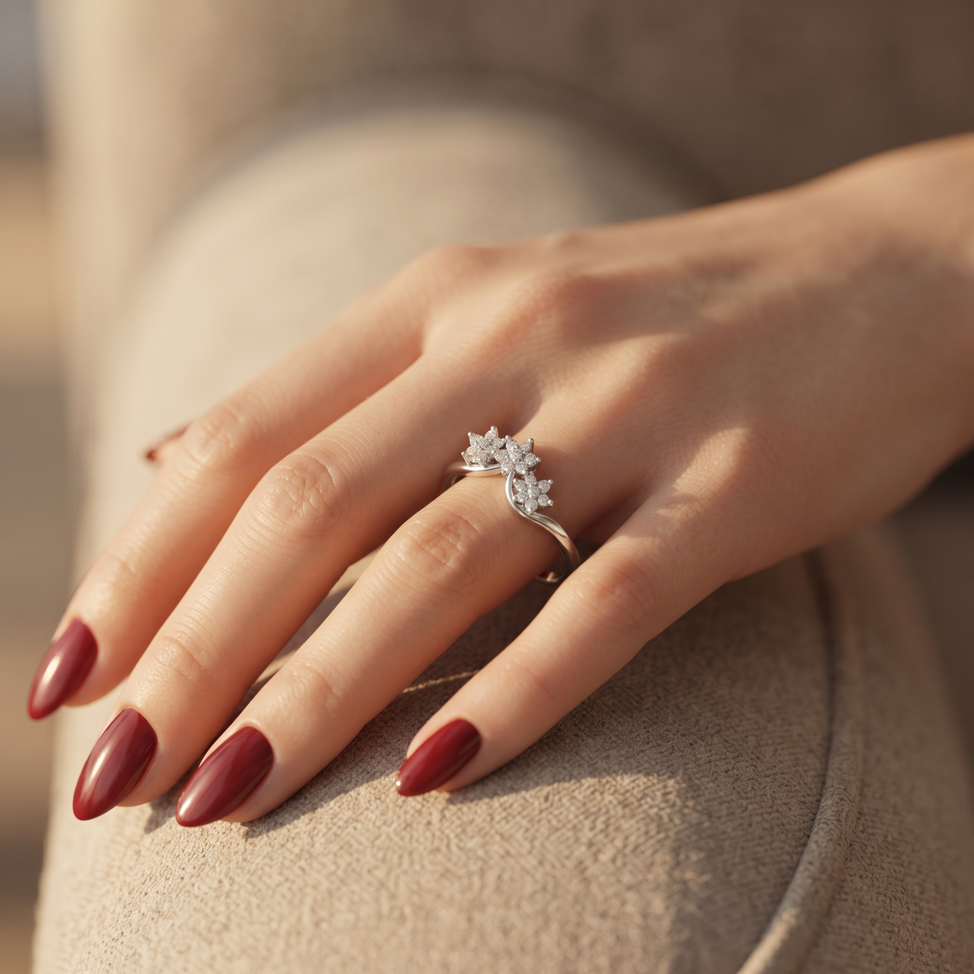 Silvme Birthday 925 sterling silver ring for women — close-up detail