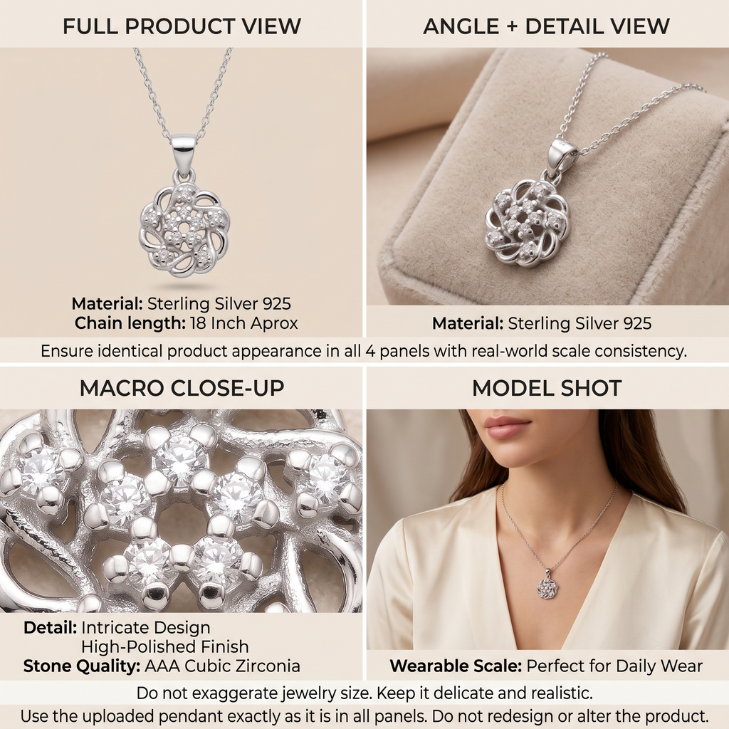 The Silvme Artistic Pendant Necklace Creative Gift, a timeless 925 sterling silver piece for women