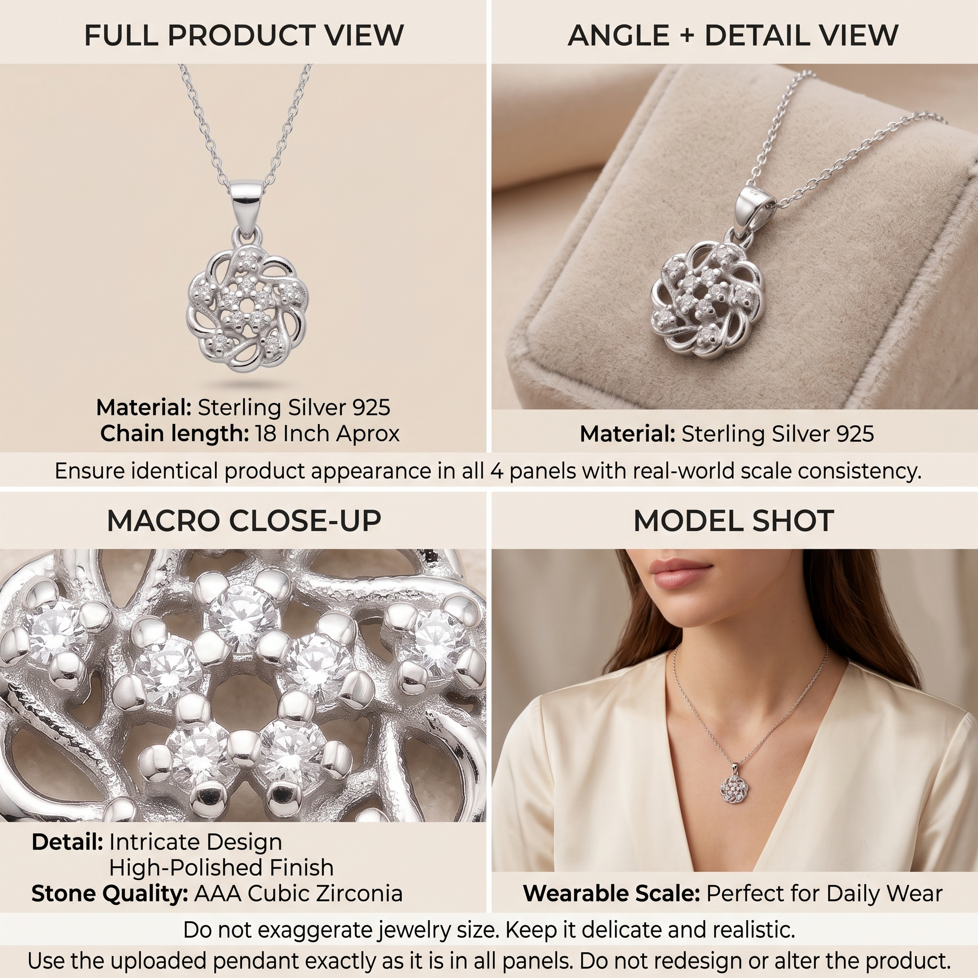 The Silvme Artistic Pendant Necklace Creative Gift, a timeless 925 sterling silver piece for women