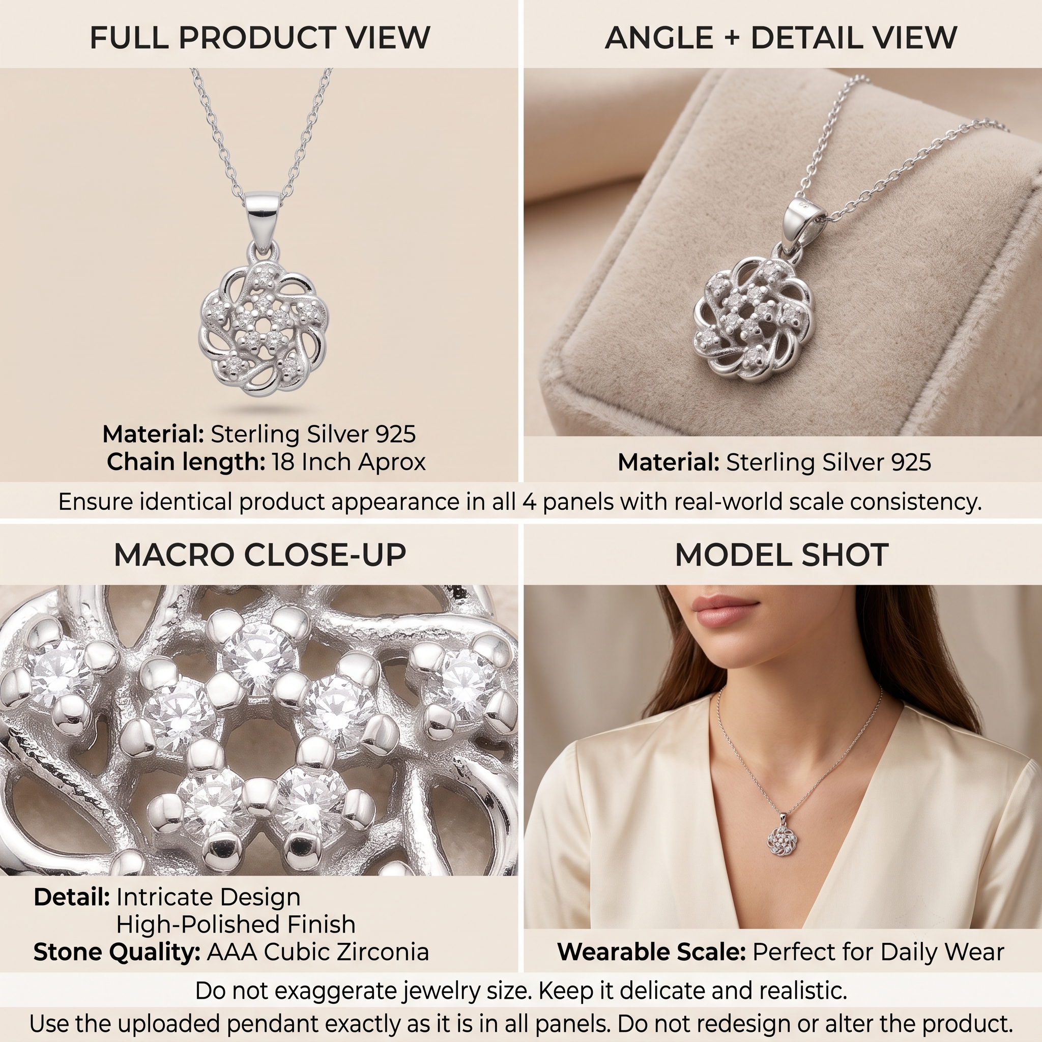 The Silvme Artistic Pendant Necklace Creative Gift, a timeless 925 sterling silver piece for women