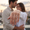 925 silver rose gold geometric white stone ring for women - gift for her on a birthday, anniversary or graduation