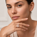 Silvme Star Motif 925 sterling silver ring for women — top view