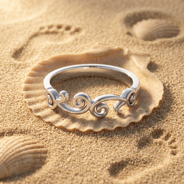 Silvme Crescent Moon Arch 925 sterling silver ring for women — front view on white background